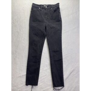Madewell Skinny Jeans 11" High Rise Women's Size 28 Stretch Blk Wash Style MB786